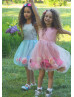 Satin Tulle Flower Girl Dress With Handmade Flowers